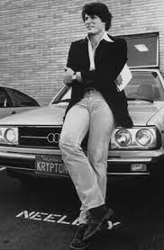 Gae Exton's her husband Christopher Reeve with the car