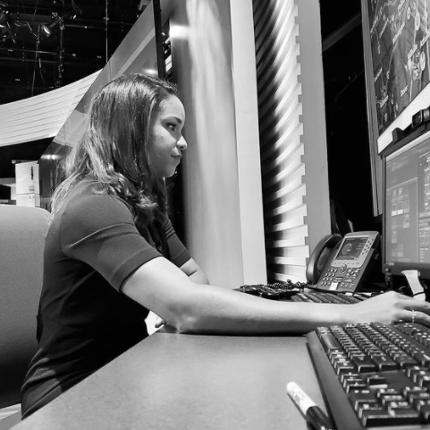 Brittany Boyer using computer