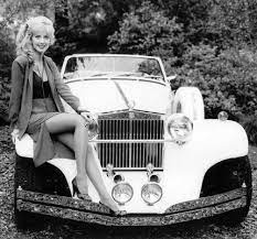 Morgan Fairchild with the car