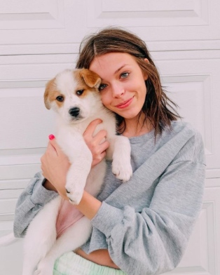 Cora Tilley with her dog