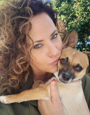 Jeanette Cota with her dog