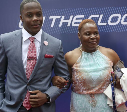 Teddy Bridgewater with his mother