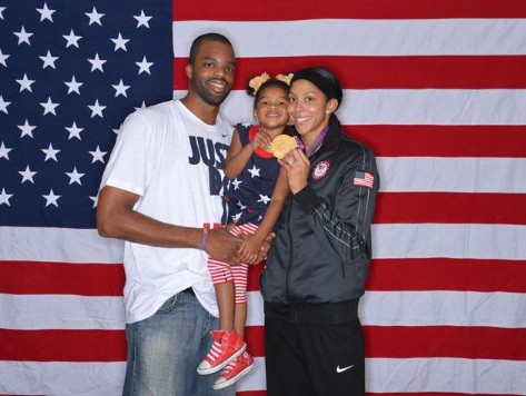 Shelden Williams with his ex-wife Candace Parker and daughter 