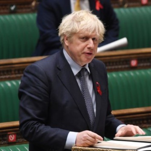 Borris Johnson inside Parliament