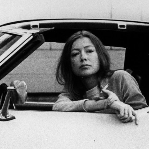 John Gregory Dunne's wife Joan Didion in car
