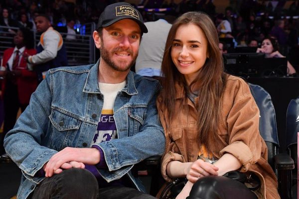 Lily Collins with her husband Charlie McDowell.