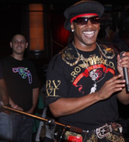 Husband of Tajiri Swindell, Kangol Kid in between concert