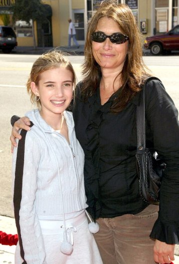 Emma Roberts with her mother