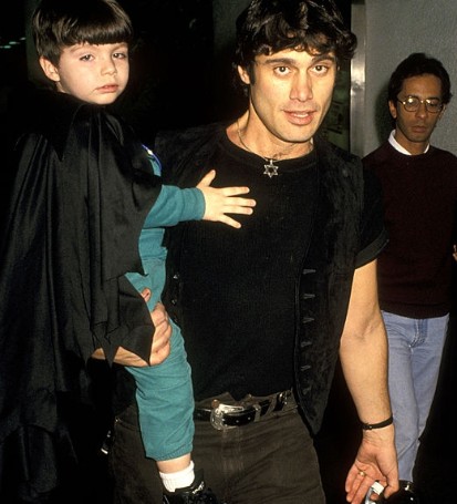 Steven Bauer with his son
