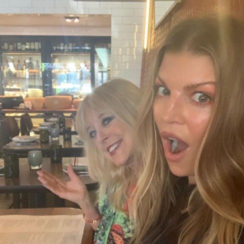 Fergie Duhamel posing with her mother