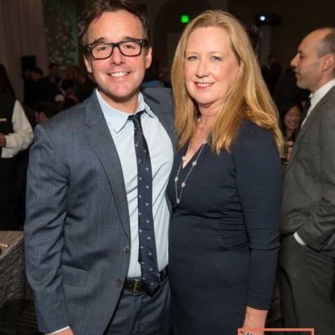 Monica Devereux picture with her husband Chris columbus