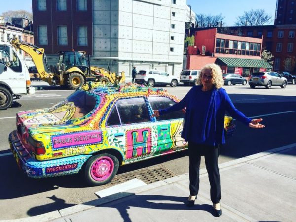 Lousie Goffin's mother Carole King with the car