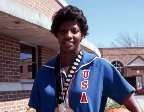 Lusia Harris picture in front of building