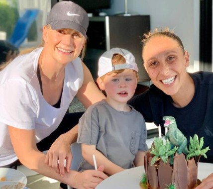 Diana Taurasi with her son