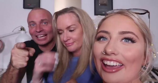 Saffron Barker with her parents