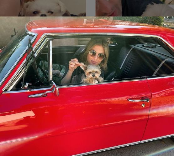 Sarah Barthel inside her car