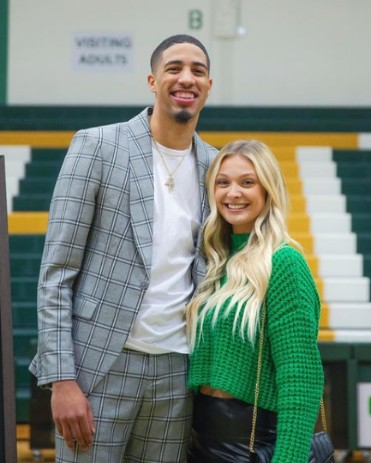 Tyrese Haliburton with his girlfriend Jade Jonas