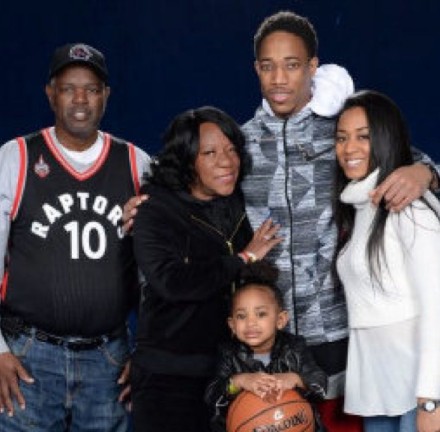 DeMar DeRozan with parents