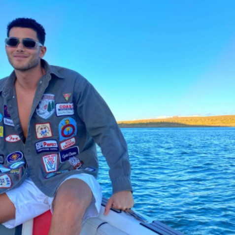 Fai Khadra posing in Yacht