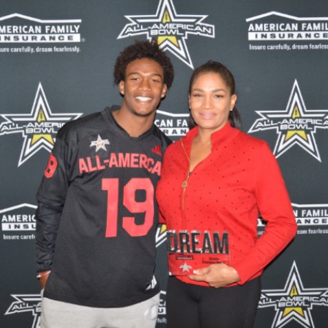 Garrett Wilson with his mother