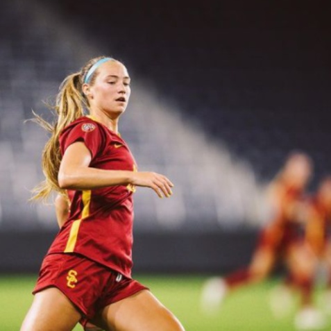 Tara McKeown spotted while playing football