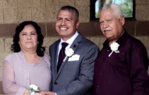 Mikey Garcia with parents