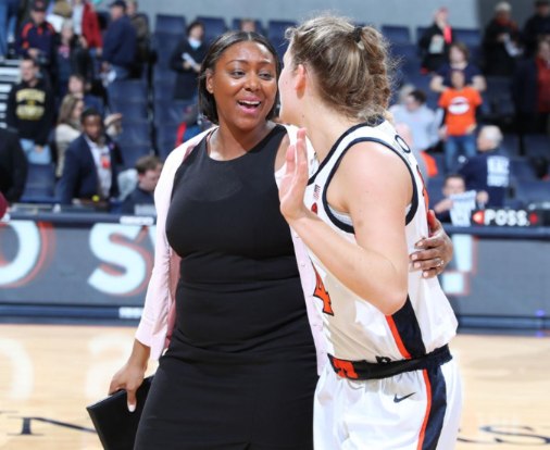 Monica Wright with her student
