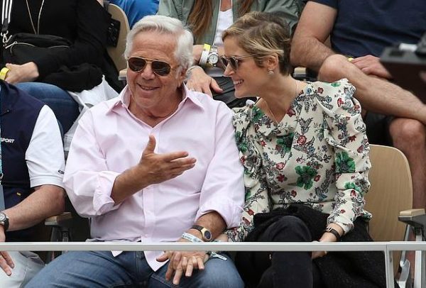 Dana Blumberg and Robert Kraft in the frame