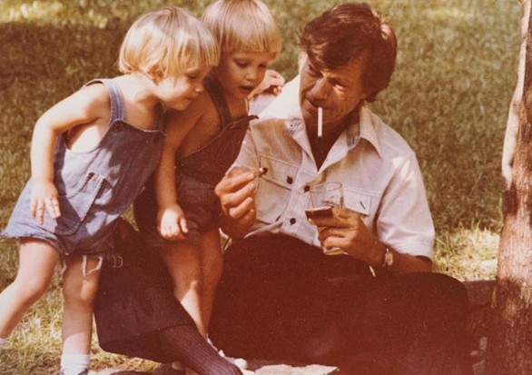 Logan Marshall-Green with his twin brother and father