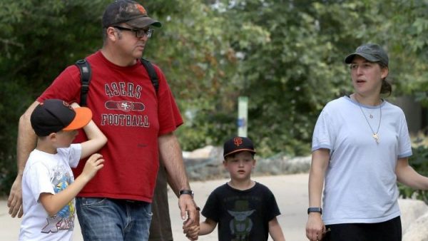 Michael Stone with his ex-wife and children