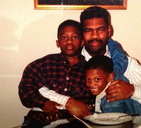 Randy Gregory childhood photo with his father 