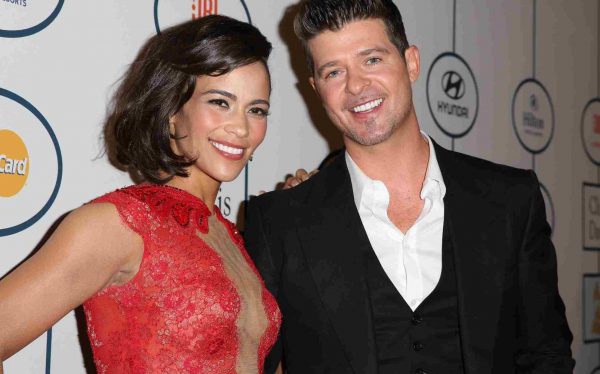 Robin Thicke with his ex-wife