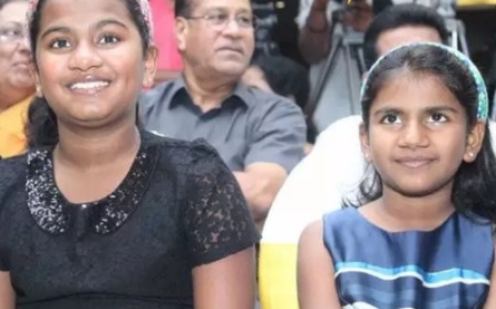 Vanditha Rajkumar with her sister
