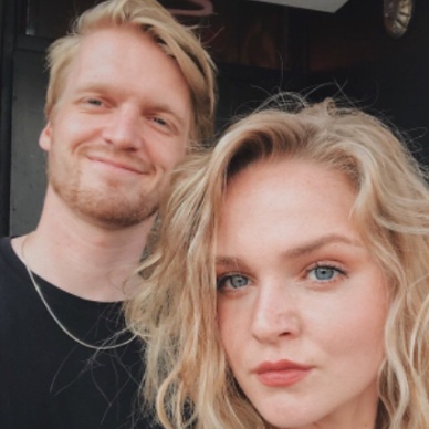 Hallea Jones posing with her brother