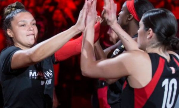 Kelsey Plum with Kayla McBride