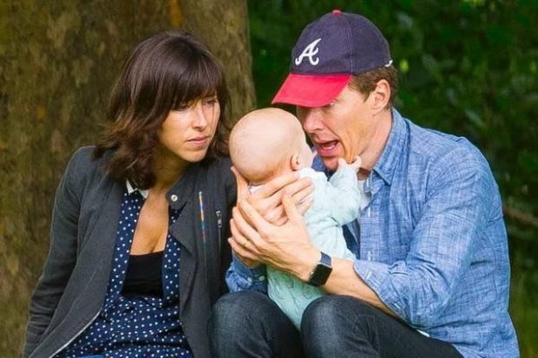 Sophie Hunter with son and husband 