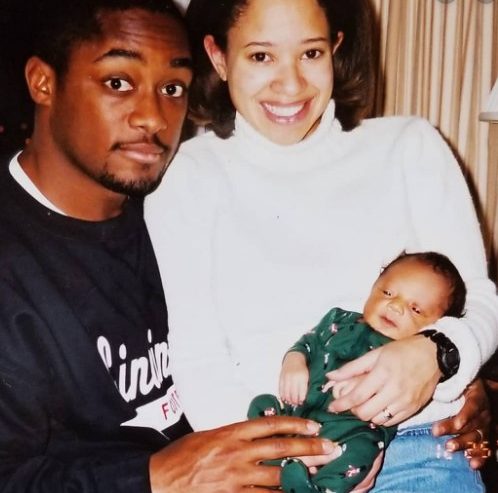 Kiya Winston with husband and child