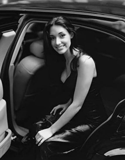 Amelia Vega inside her car