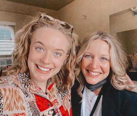 Leah Marlene with her mother