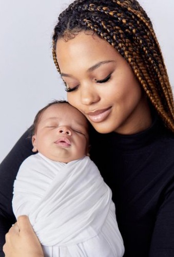 Anissa Evans with son