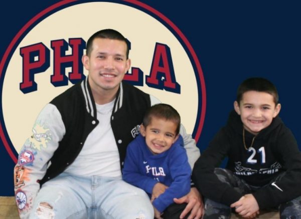 Javi Marroquin with his sons