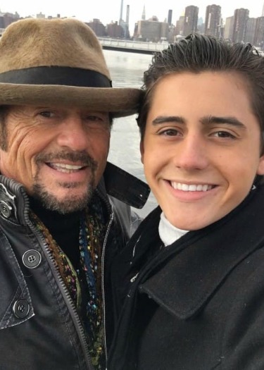 Isaak Presley with his dad