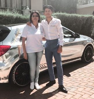 Jason Noah with his mother