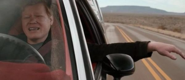 Jesse Plemons inside his car