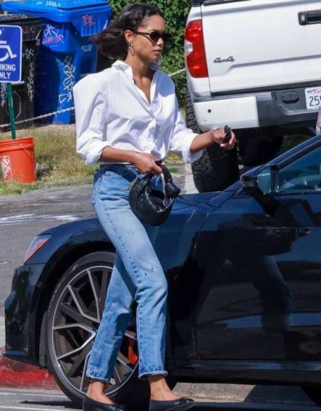 Laura harrier photo with her car
