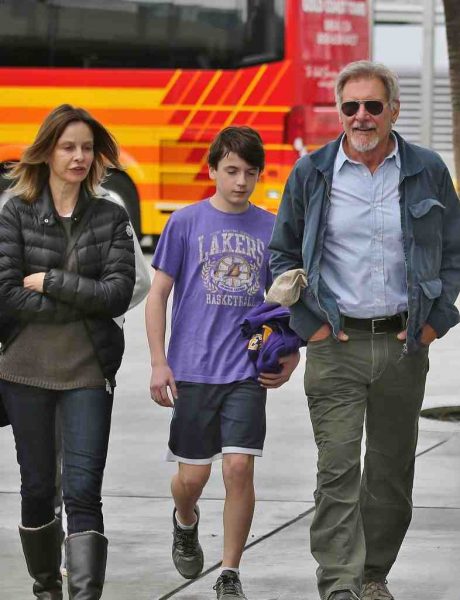 Calista Flockhart with her family