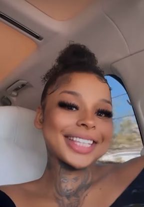 Chrisean Malone inside her car