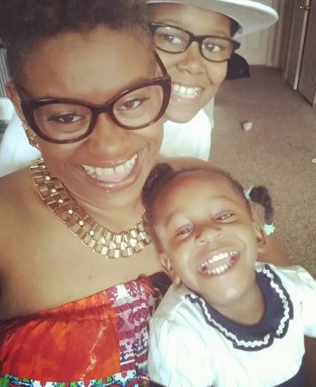 Shonka Dukureh with her son and daughter