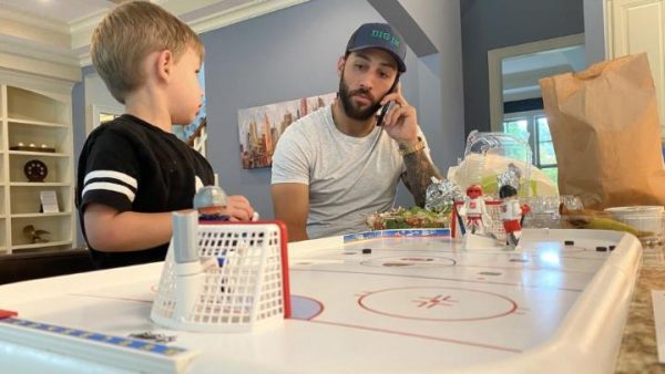 Hillary Trocheck Guman's husband spotted inside the house 