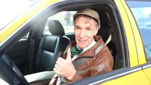 Bill Nye in his car